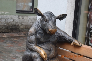 Sitting cow in Tallinn.